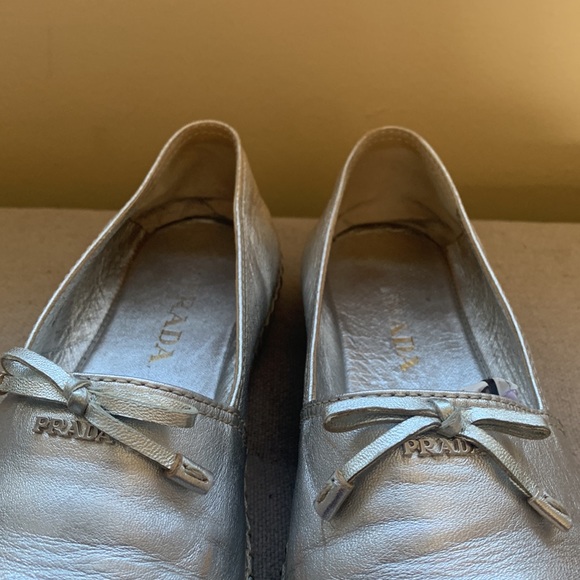 Prada Women's Espadrilles Silver Size 38/7.5 SB11 - Picture 6 of 16